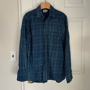 Faherty Blue Plaid Casual Button Down Shirt